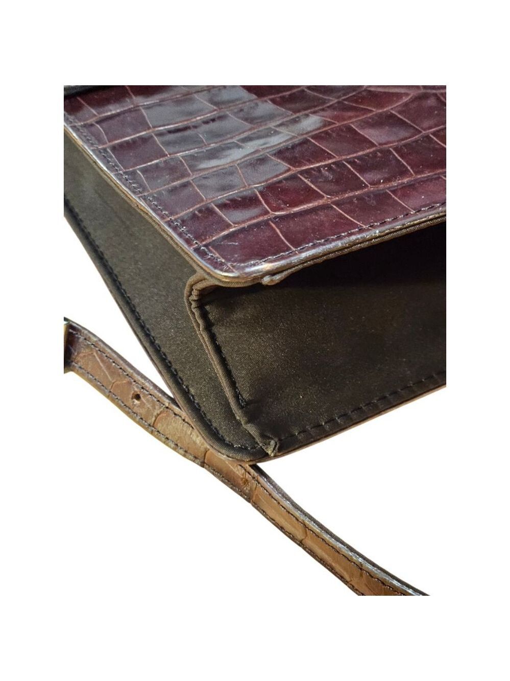 Enzo Angiolini Croc-Embossed Crossbody Bag in Brown - Picture 15 of 16